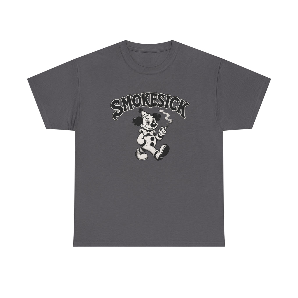 Smokesick Retro Clown T‑Shirt — Vintage Graphic Tee with 'SMOKESICK' Text