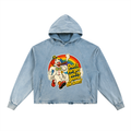 Vintage Washed Frayed-Hem Hoodie