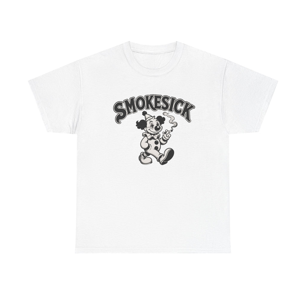 Smokesick Retro Clown T‑Shirt — Vintage Graphic Tee with 'SMOKESICK' Text