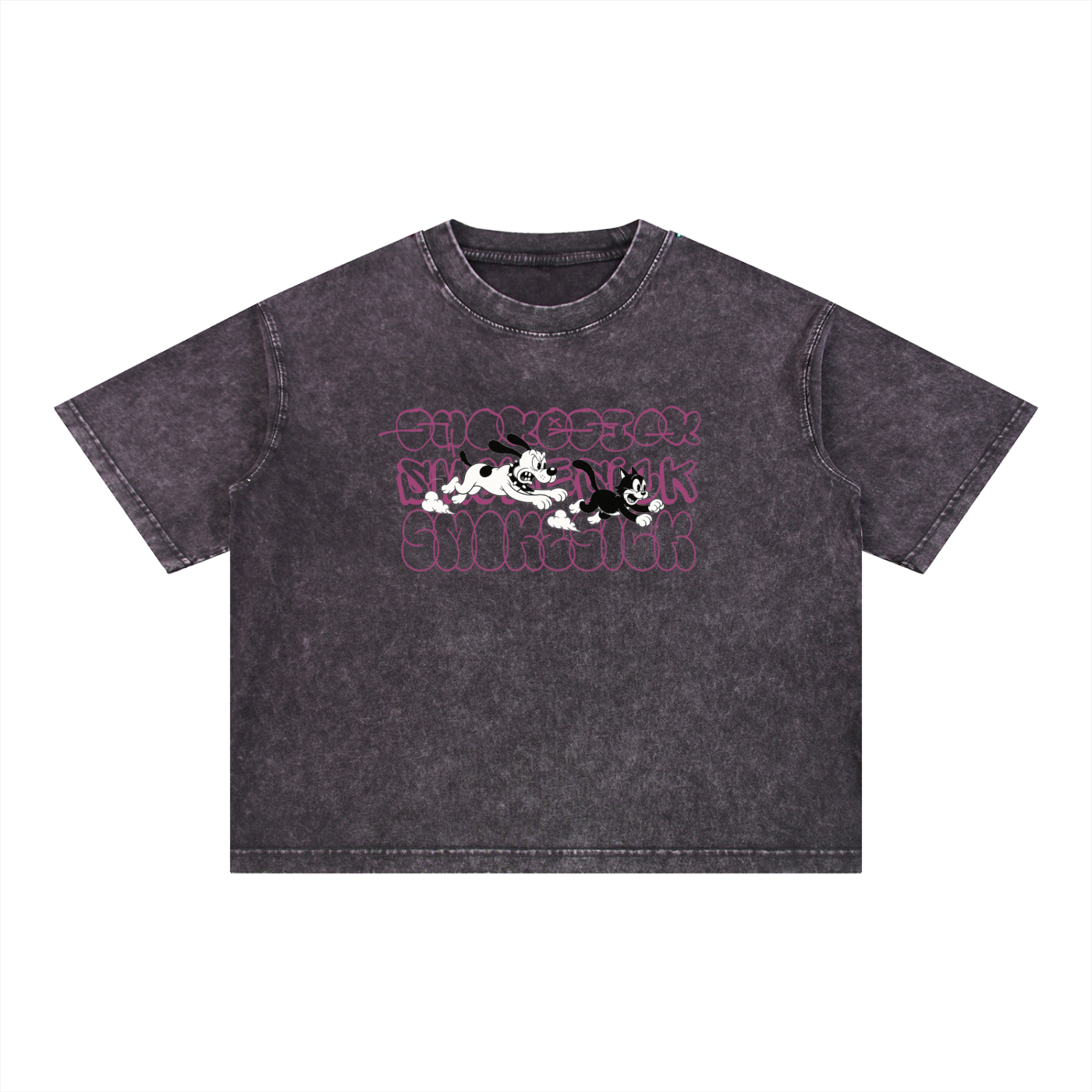 Retro Style Mineral Wash Boxy Cotton T-Shirt