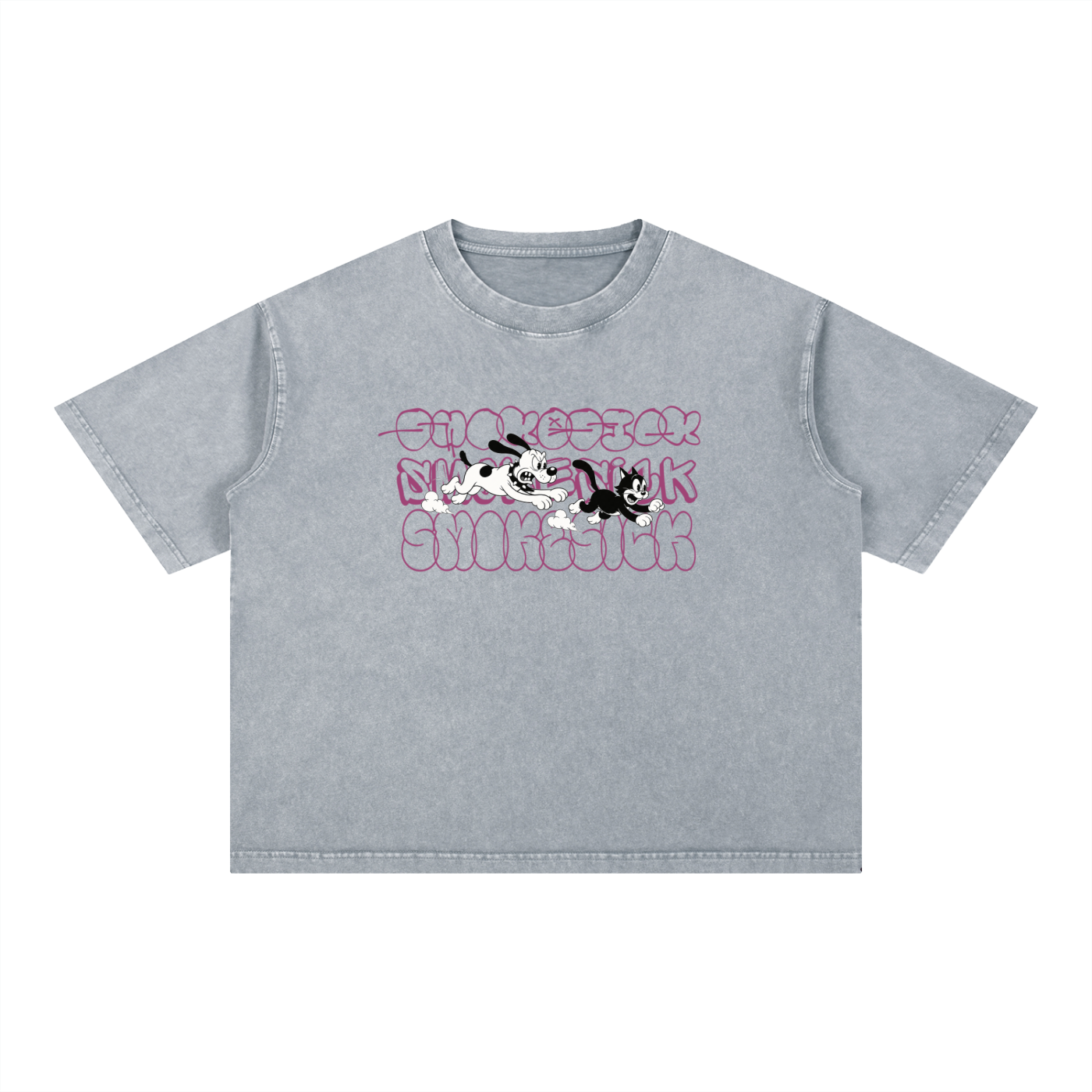 Retro Style Mineral Wash Boxy Cotton T-Shirt