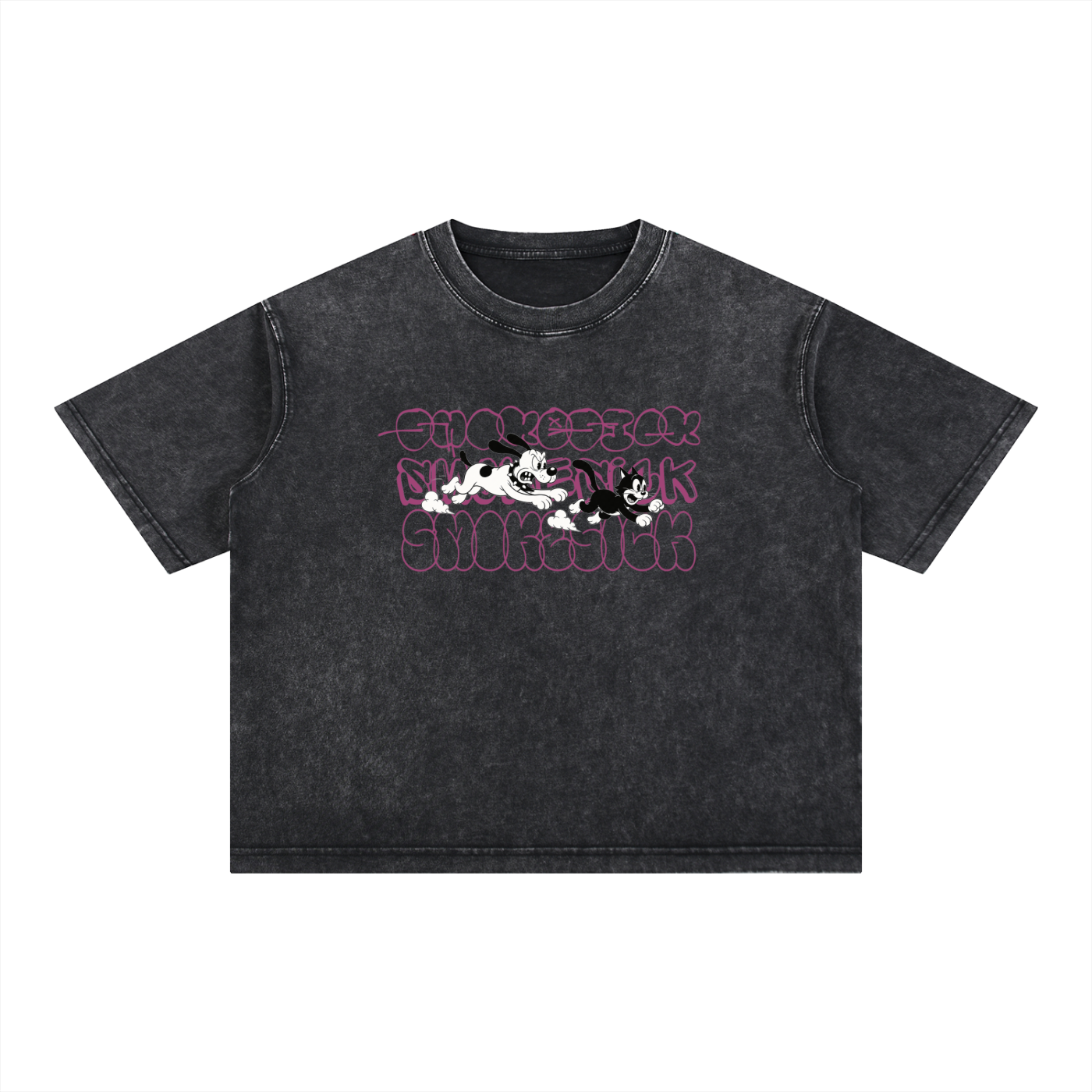 Retro Style Mineral Wash Boxy Cotton T-Shirt