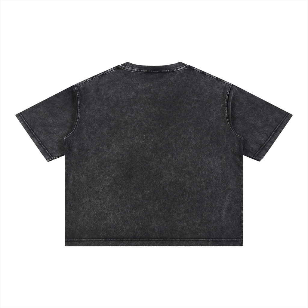 Retro Style Mineral Wash Boxy Cotton T-Shirt