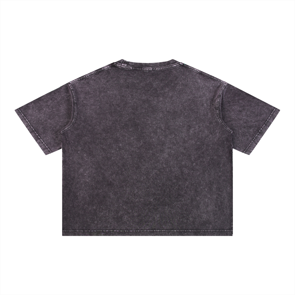 Retro Style Mineral Wash Boxy Cotton T-Shirt