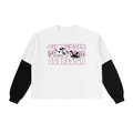 Layered Contrast Sleeve Cotton T-Shirt
